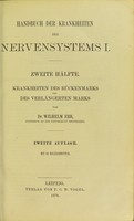 view Handbuch der Krankheiten des Nervensystems 1 : Zweite Halfte. Krankheiten des Ruckenmarks und verlangerten Marks.