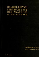 view Rauber's Lehrbuch der Anatomie des Menschen : Neu bearbeitet und herausgegeben.