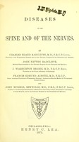 view Diseases of the spine and of the nerves / By C.B.R., John Netten Radcliffe, J.Warburton Begbie, Francis Edmund Ainstie and John Russell Reynolds.