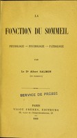 view La fonction du sommeil : physiologie, psychologie,pathologie.