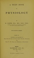 view A text book of physiology / by M. Foster.