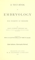 view A text-book of embryology for students of medicine / by John Clement Heisler.