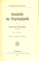 view Grundriss der Psychophysik / von G. F. Lipps.