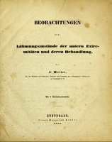 view Beobachtungen über lähmungszustände der untern Extremitäten und deren Behandlung / von J. Heine.