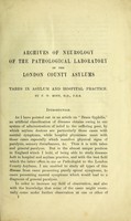 view Tabes in asylum and hospital practice / by F.W. Mott.