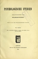 view Psychologische Studien / herausgegeben von Wilhelm Wundt.