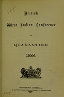 view British West Indian Conference on Quarantine, 1888.