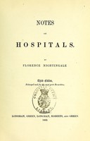 view Notes on hospitals / by Florence Nightingale.