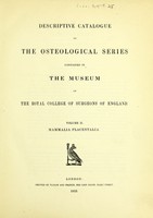 view Descriptive catalogue of the osteological series contained in the museum of the Royal College of Surgeons of England / ... by Richard Owen.