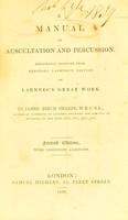 view A manual of auscultation and percussion : principally composed from Meriédec Laennec's edition of Laennec's great work / by James Birch Sharpe.