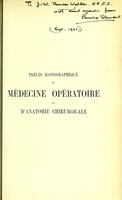 view Précis iconographique de médecine opératoire et d'anatomie chirurgicale / par Cl. Bernard et Ch. Huette (de Montargis).