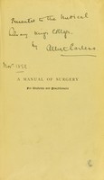 view A manual of surgery : for students and practitioners / by William Rose and Albert Carless.