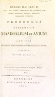 view Caroli Illigeri ... Prodromus systematis mammalium et avium : additis terminis zoographicis utriusque classis, eorumque versione germanica.