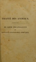 view De l'organisation des animaux, ou, Principes d'anatomie comparée / par m. H. M. Ducrotay de Blainville.