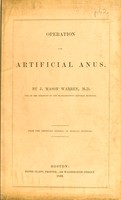 view Operation for artificial anus / By J. Mason Warren, M.D.