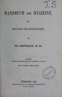 view Handbuch der Hygiene : der privaten und öffentlichen / von Friedrich Oesterlen.