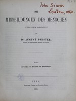 view Die Missbildungen des Menschen : systematisch dargestellt / von Dr. August Förster.