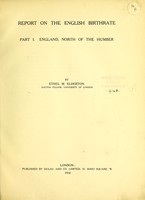 view Report on the English birthrate : Pt. I. England, north of the Humber.