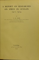 view A report on researches on sprue in Ceylon, 1912-1914.