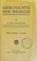 view Geschichte der Medizin / Max Neuburger.