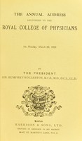 view [Collected papers, 1915-1925] / Sir Humphrey Rolleston.