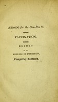 view £30,000 for the cow-pox!!! An address (to Ld. H.P., and) to the British Parliament, on vaccination ; (of the greatest importance  to mankind) wherein the report of the College of Physicians is completely confuted / By Ferdinand Smyth Stuart.