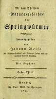 view Naturgeschichte der Springwürmer / M. van Phelsum. Herausgegeben von Johann Weise.