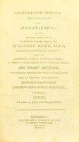 view Dissertatio medica, inauguralis de hepatitide ... / Jacobus Alexander Maxwell.