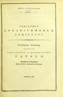 view Thesaurus logarithmorum completus. : Vollständige Sammlung grösserer logarithmisch-trigonometrischer Tafeln.