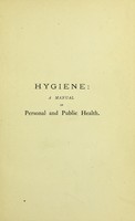 view Hygiene: a manual of personal and public health.