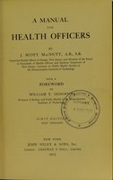 view A manual for health officers / by J. Scott MacNutt ... with a foreword by William T. Sedgwick.