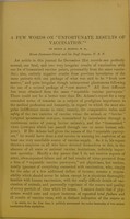 view A few words on "unfortunate results of vaccination" / by Henry A. Martin.