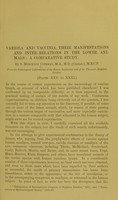 view Variola and vaccinia, their manifestions and inter-relations in the lower animals : a comparative study / by S. Monckton Copeman.