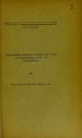 view Further observations on the transformation of crescents / by Surgeon-Major Ross.