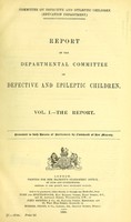 view Report of the Departmental Committee on Defective and Epileptic Children.