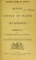 view Report on the supply of water to the metropolis. Appendix No. II-[IV].