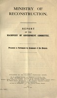 view Report of the Machinery of government committee.