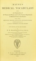 view Mayne's medical vocabulary : being an explanation of all terms ... / R.G. Mayne.