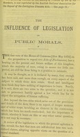 view The influence of legislation on public morals / Friends' Association for Abolishing the State Regulation of Vice.