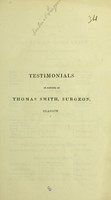 view Testimonials in favour of Thomas Smith, Surgeon, Glasgow.