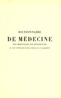 view Dictionnaire de médecine, de chirurgie, de pharmacie, de l'art vétérinaire et des sciences qui s'y rapportent : ouvrage contenant la synonymie grecque, latine, allemande, anglaise, italienne et espagnole et le glossaire de ces diverses langues / É. Littré.