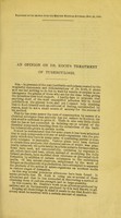 view An opinion on Dr. Koch's treatment of tuberculosis / [Delépine].