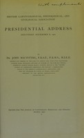view Presidential address delivered November 8, 1901 / by John Macintyre.