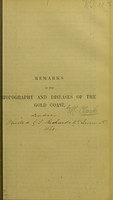 view Remarks on the topography and diseases of the Gold Coast / by R. Clarke.