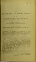 view On a new preparation for allaying irritation of the actively secreting mammary glands / by Hugh Miller.