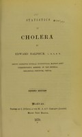 view Statistics of cholera / by Edward Balfour.