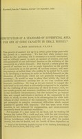 view Substitution of a standard of superficial area for one of cubic capacity in small houses / by John Honeyman.