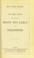 view On the evils resulting from rising too early after childirth.