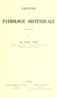 view Leçons de pathologie obstétricale / Paul Bar.