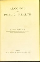 view Alcohol and public health / John James Ridge.